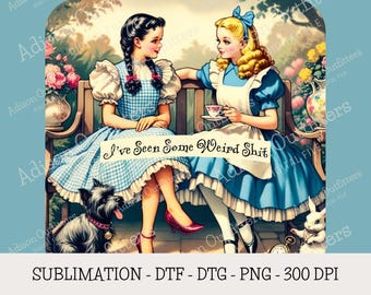 Rolig Alice och Dorothy PNG | Sarkastisk saga Clipart (digital nedladdning)