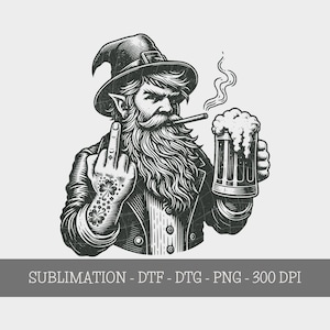 Funny Leprechaun St Patrick's Day PNG SVG, Beer Lovers Graphic (Digital Download)