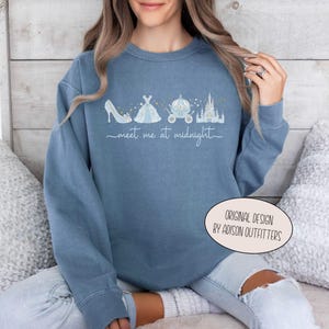 Meet Me at Midnight Comfort Colors Sweatshirt, Watercolor Romantic Princess Girly