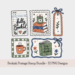 Leesgrage png-kunstbundel | Coquette doodle T-shirtontwerpen | Boeken en koffie | Nog één hoofdstuk SVG-sublimatie afbeelding 1