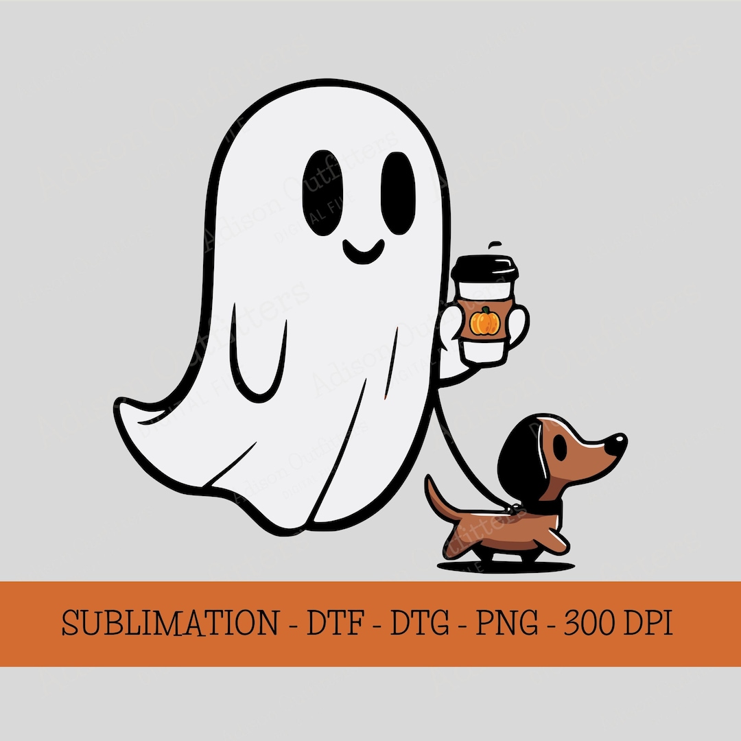 Cute Ghost and Dachshund PNG | Halloween SVG | Funny Ghost Pet Graphic ...