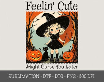 Vintage Halloween Clipart | Retro Witchy Design (Digital Download)