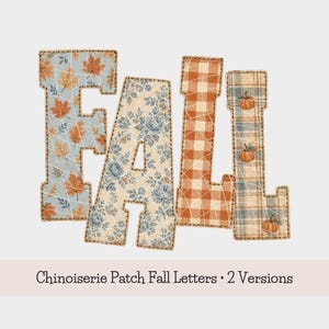 Zestaw patchworkowych flanelowych jesiennych liter PNG SVG: wzory koszulek w stylu vintage na jesień, przytulna sztuka jesienna, pobieranie cyfrowe