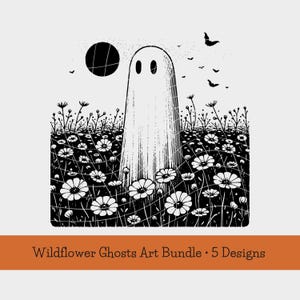 Floral Ghostcore Art Bundle | Halloween PNG SVG, T-Shirt Design (Digital Download)