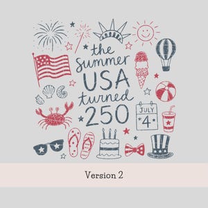 USA 250 PNG-paket: T-shirtdesign för amerikanskt 250-årsjubileum, retro patriotisk klotter PNG, sublimeringsdesign för 4 juli (digital nedladdning) bild 4