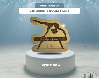 Personalised Children's Room Sign Gymnastics