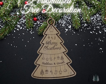 Personalised Christmas Tree Decoration (Tree Shape)
