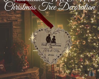 Personalised Christmas Mr & Mrs First Christmas Decoration