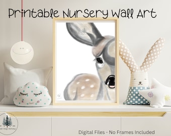 Woodland Deer Nursery Printable Wall Art | Original Art | Newborn Baby Gift | Nursery Decor | Christmas or Birthday Gift | Hand drawn