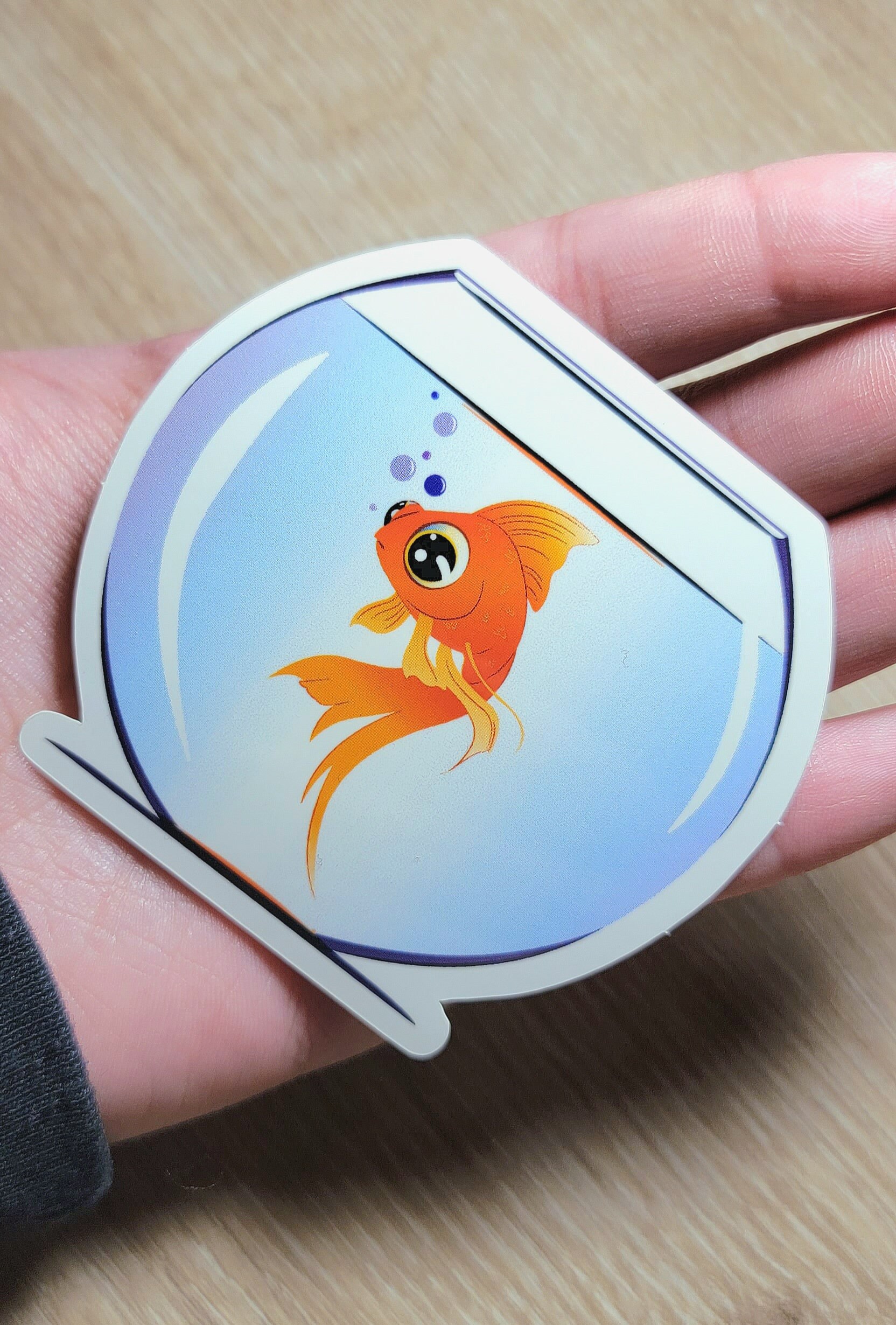 Fat Goldfish Sticker Goldfish Original Artwork Vinyl Sticker - Etsy