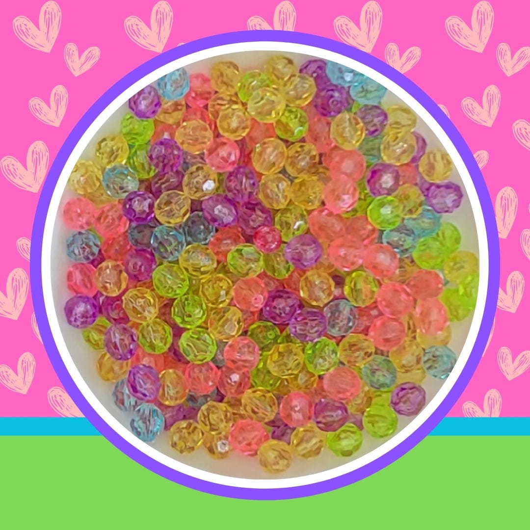 Bead Ring Rave Neon Rave Jewelry Bead Mix, Bead Confetti Mix, Kawaii Candy Bead Mix ...