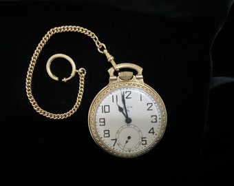 ELGIN 616 P675363 USA 17 jeweled, 10K RGP Pocket Watch, runs good, 50’s