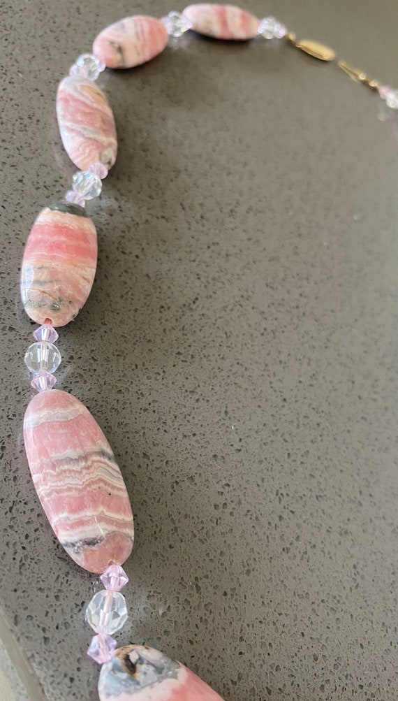 Pink Rhodochrosite Necklace & Earrings - image 4