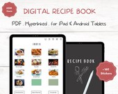 Digital Recipe Book| Digital Food Journal| Digital Cookbook| Goodnotes Recipes| Digital Meal Planner| recipe organizer| Blank recipe book