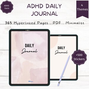 Spersonalizowane cyfrowe dzienniki ADHD z pasującymi naklejkami dla codziennej inspiracji. Organizator ADHD. Dziennik ADHD. Lista rzeczy do zrobienia ADHD