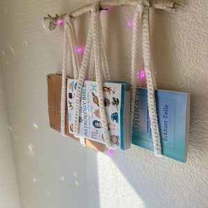 Crochet Book Hanger, Crochet Book Hanging, Crochet Wall Hanging, Boho Home Decor, Book Hanging Shelf, Bookshelf, Bookshelf  Decor