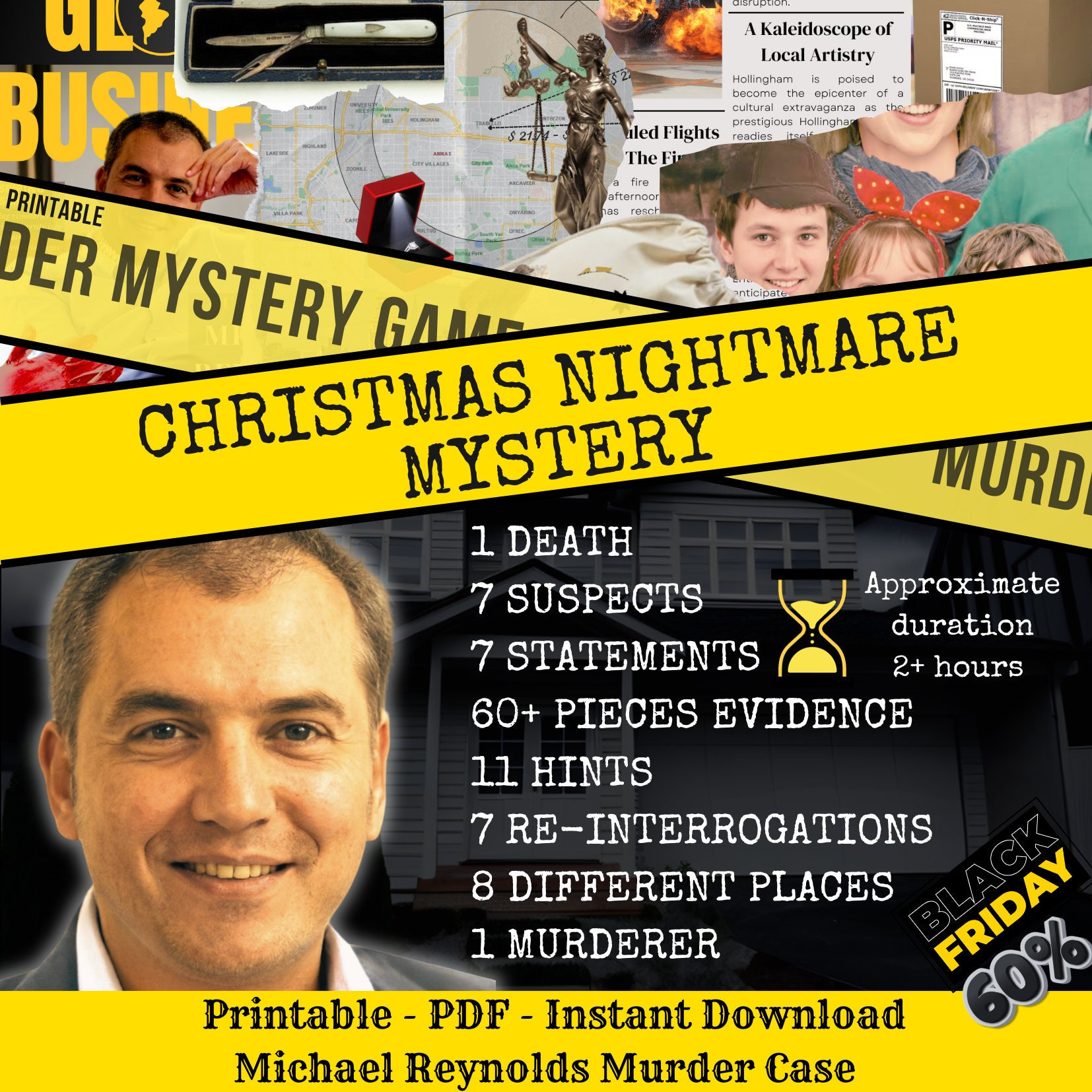 PRINTABLE Real Crime Case Game Christmas Murder Mystery Game Etsy UK