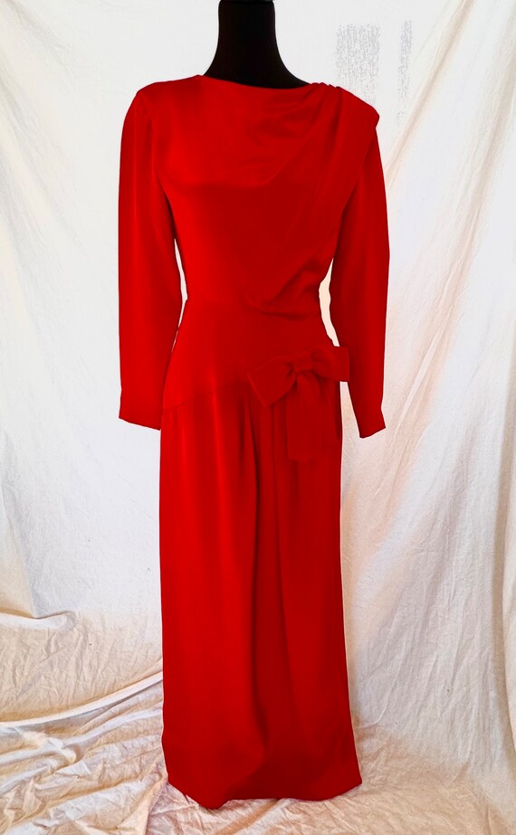 90s vintage red Scassi Boutique full length formal