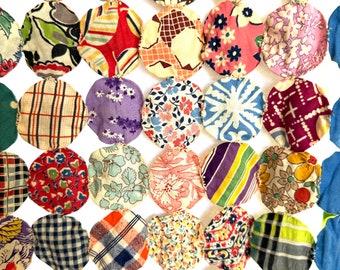 ヴィンテージヨーヨーキルト：1930年代～40年代のカラフルな生地