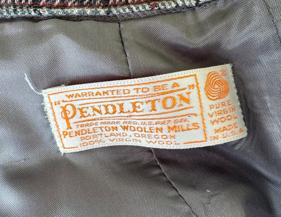 Vintage Pendleton wool gold label black, grey, re… - image 4