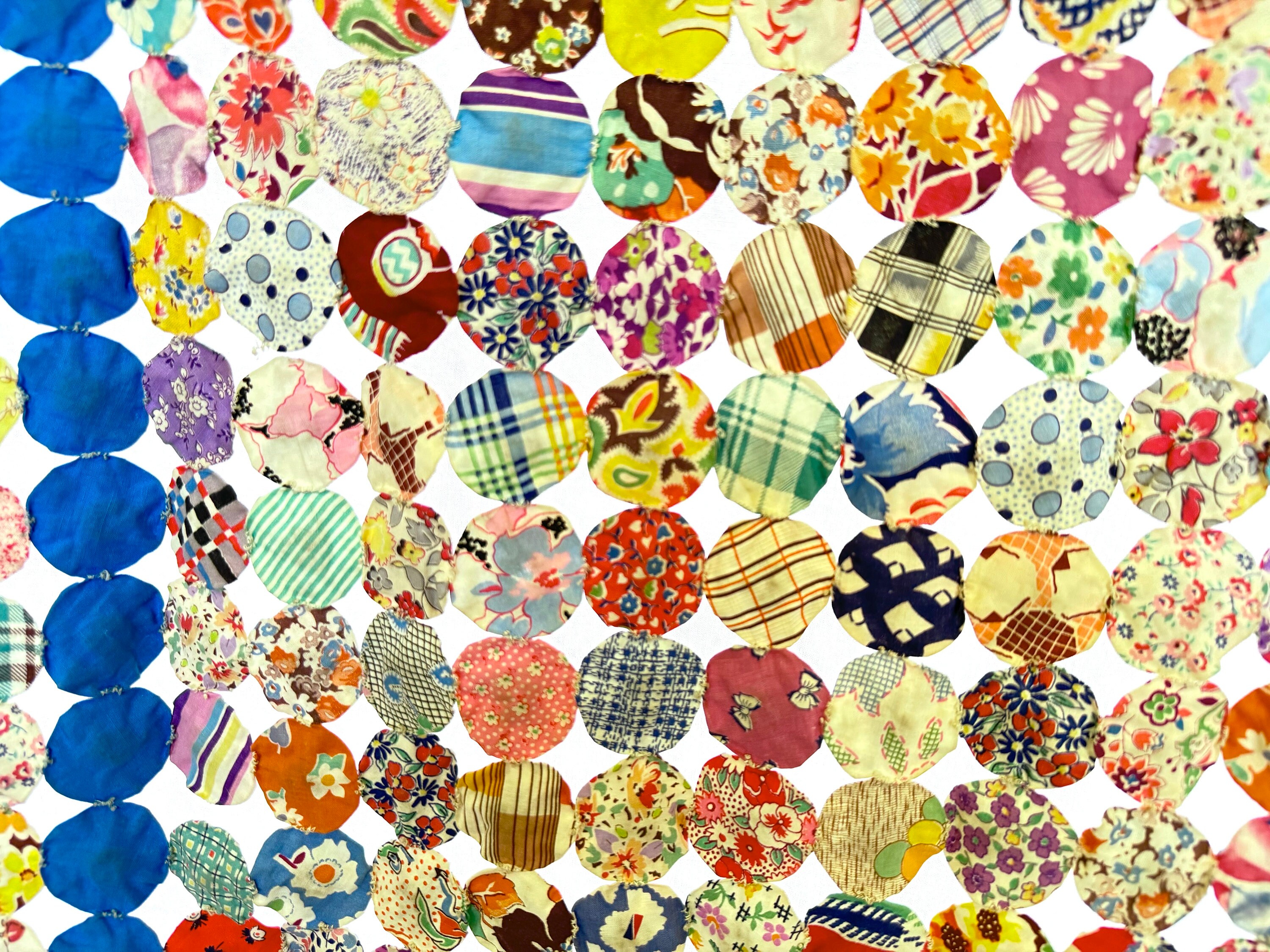 ヴィンテージヨーヨーキルト：1930年代～40年代のカラフルな生地