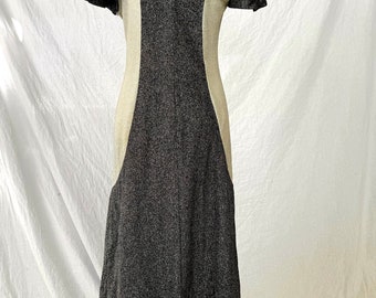 Vintage homemade black and white sparky formal dress with gathered shoulder and asymmetrical neckline it's a fun and funky piece! Sz small