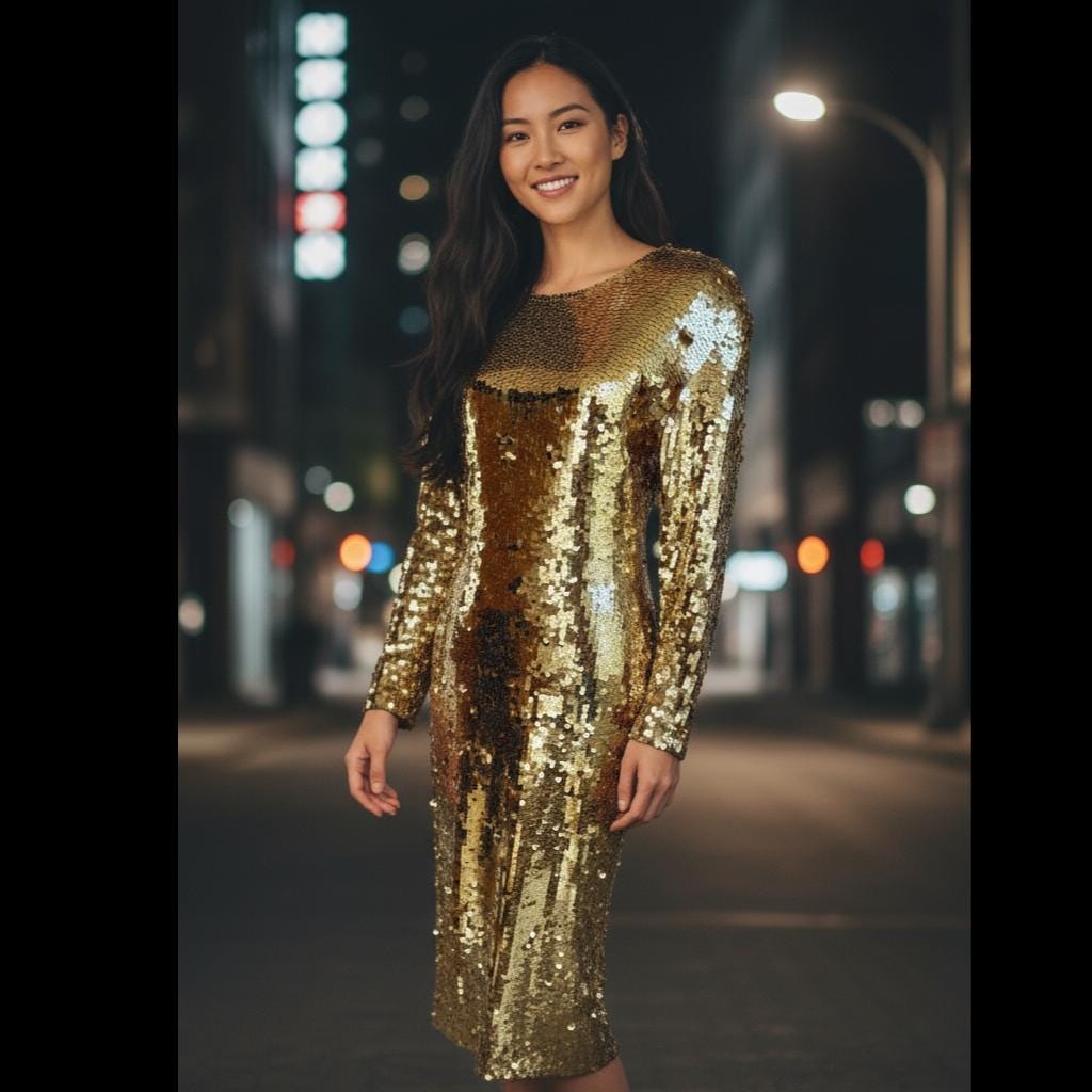Gold Dvf Sequin Dress Clarice Dress Gold Dress Dvf Sequin Midi Dress Long  Sleeve Gold Dress New Zealand