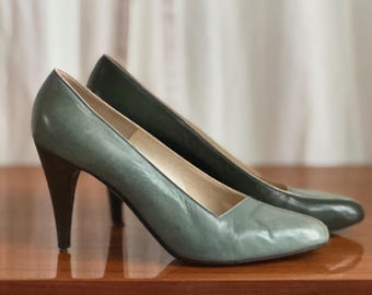 Vintage Bruno Magli zweifarbige Leder Stiletto Pumps - Größe 7,5B