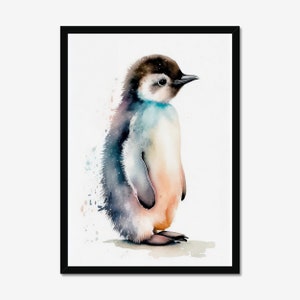 Penguin / Watercolor / Picture / Poster / Digital / Instant Download