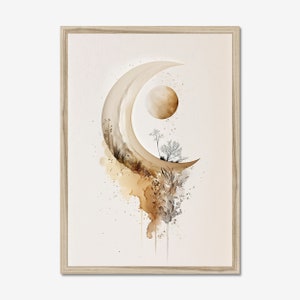 Moon Abstract / Watercolor / Image / Poster / Digital / Instant Download