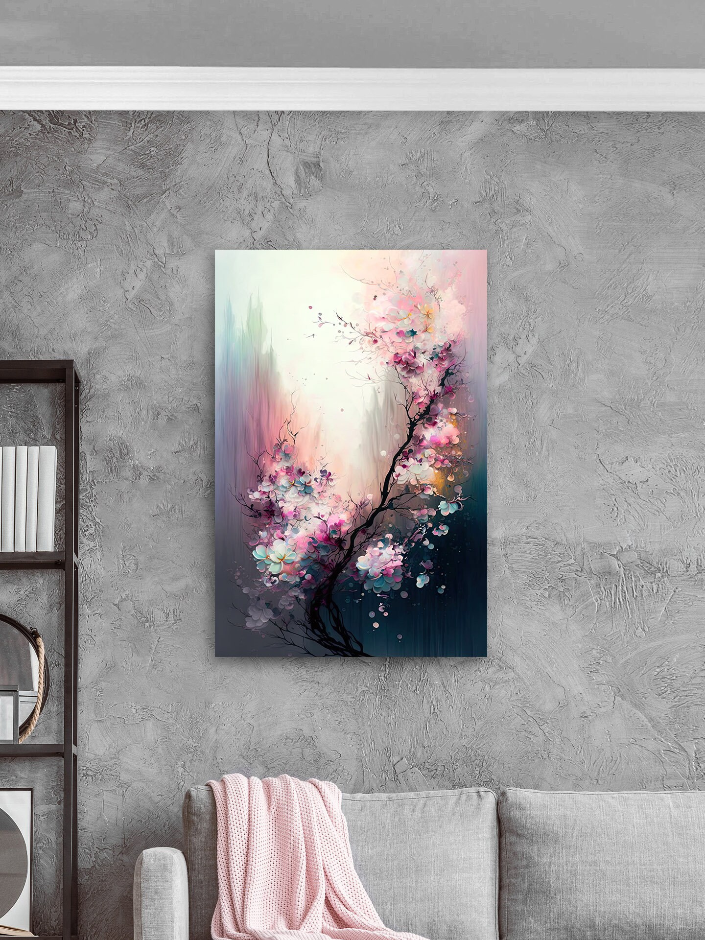 Cherry Blossom Tree Canvas Wall Art Cherry Blossom Decor Etsy
