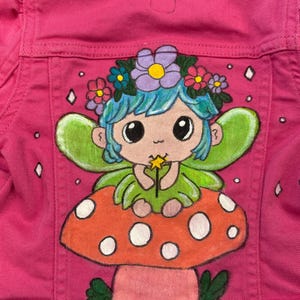 3T-Hand-Painted Kawaii Fairycore w/ wand Denim Jacket – Toddler Girl