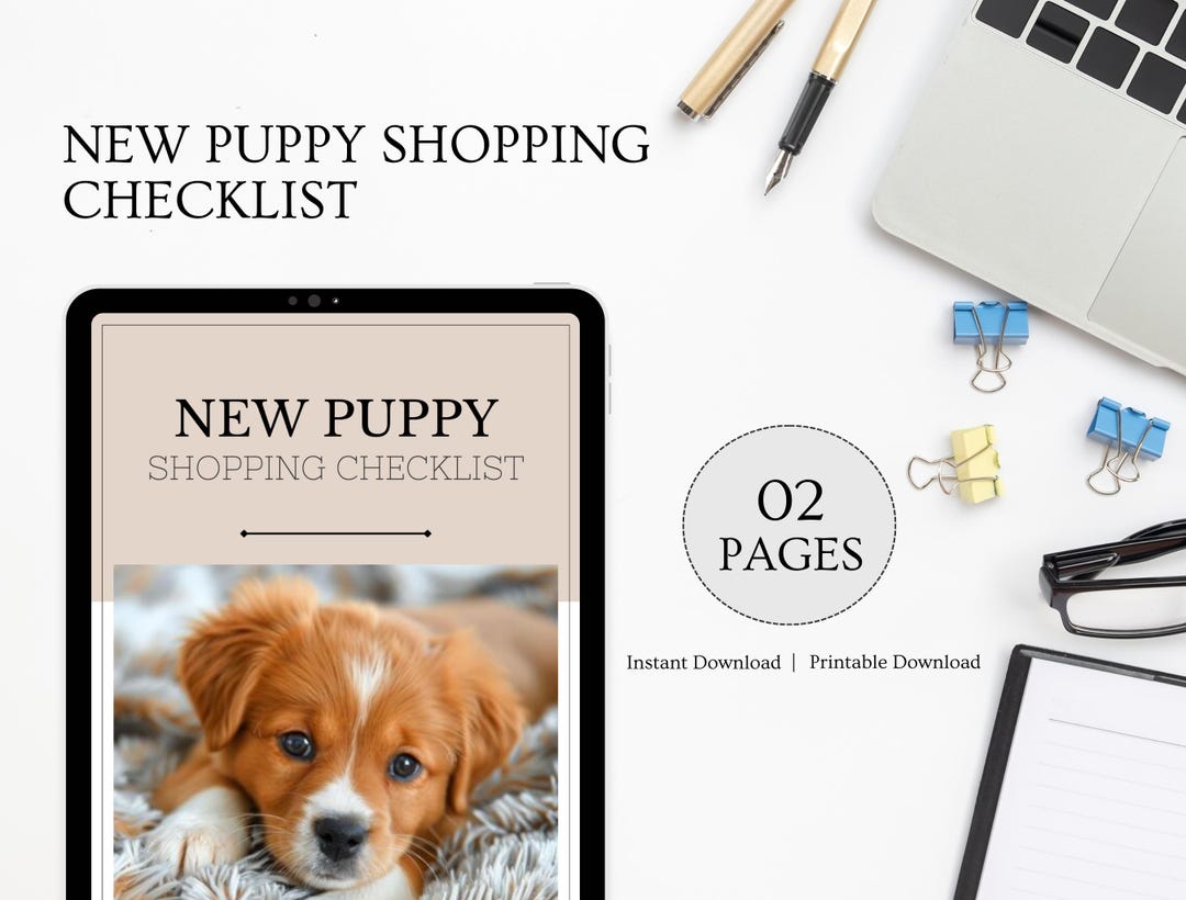 New Puppy Shopping Checklist | Puppy Essentials List | Printable ...