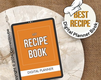 Digitaal receptenboek - digitale maaltijdplanner, Goodnotes, Notability, digitale kookboekreceptplanner, digitaal iPad-receptendagboek, Canva Edit