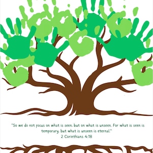 Handprint Tree Craft for Kids, Sunday School craft, Bible Study craft, Scripture memory, Digital Download, Printable Craft