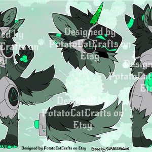 Juno the Protogen - SFW Ref Sheet by RaealTheProtogen -- Fur