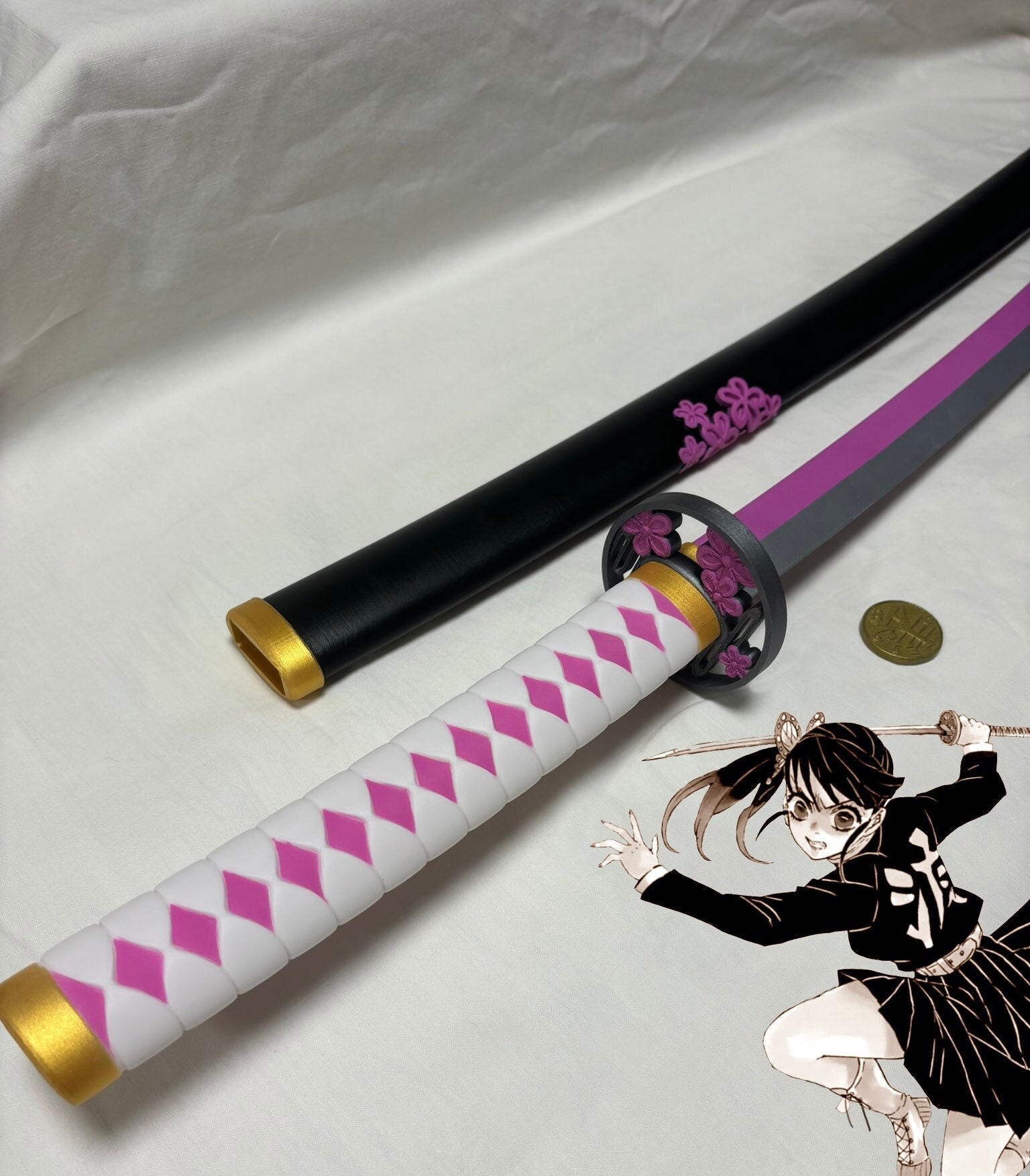 kanaoka Kanao Nichirin Katana + Coin — Cosplay - Etsy