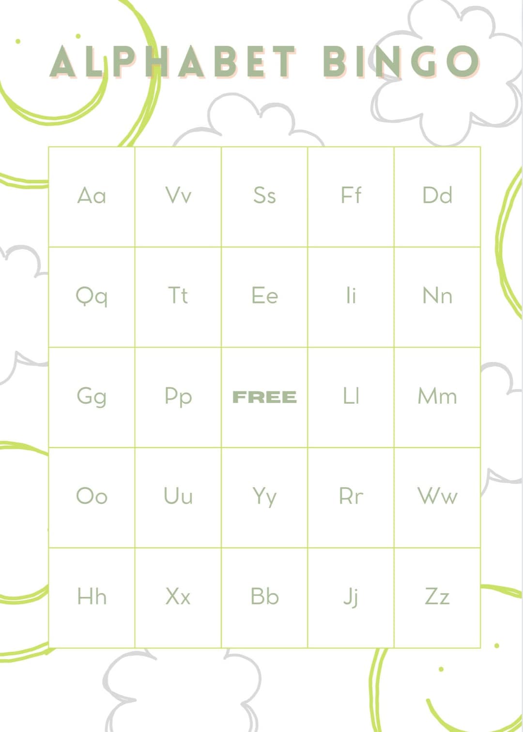 15 Bingo Cards, Bingo Game, Alphabet Bingo Cards, Party Games, School