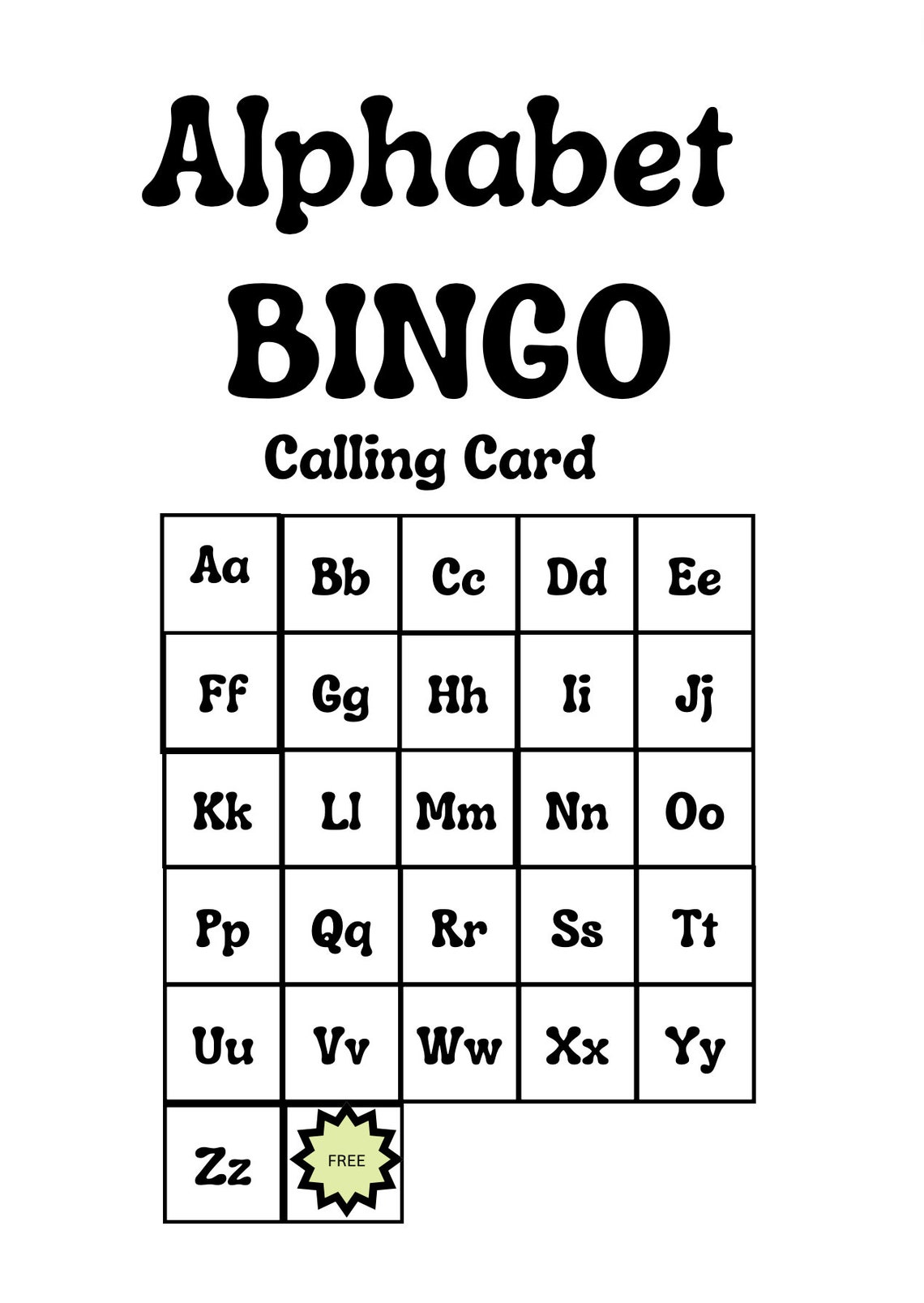 15 Bingo Cards, Bingo Game, Alphabet Bingo Cards, Party Games, School