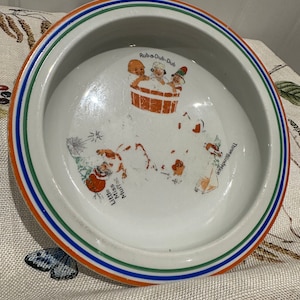 Quirky vintage 1920s 1930s child’s china nursery rhyme dinner plate