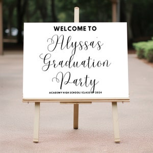 Graduation Yard Sign | 2024 Graduation Sign | Modern Grad Sign | Grad Welcome Sign | Minimalist Graduation Party Welcome Sign | Customizable