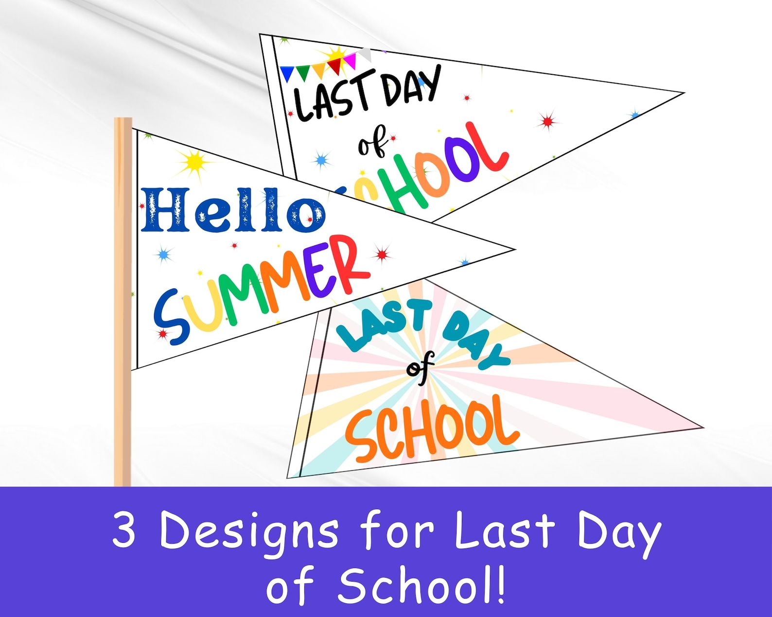 1st Day and Last Day of School Pennants, Back to School Sign, First Day ...