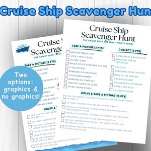 Cruise Scavenger Hunt Game, Cruise Ship Activities, Kids Cruise Activities, Cruise Ship Selfie Scavenger Hunt, Printable Cruise Games