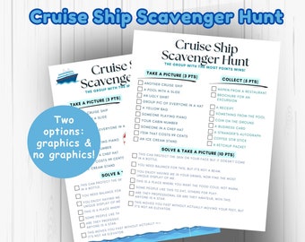 Cruise Scavenger Hunt Game, Cruise Ship Activities, Kids Cruise Activities, Cruise Ship Selfie Scavenger Hunt, Printable Cruise Games