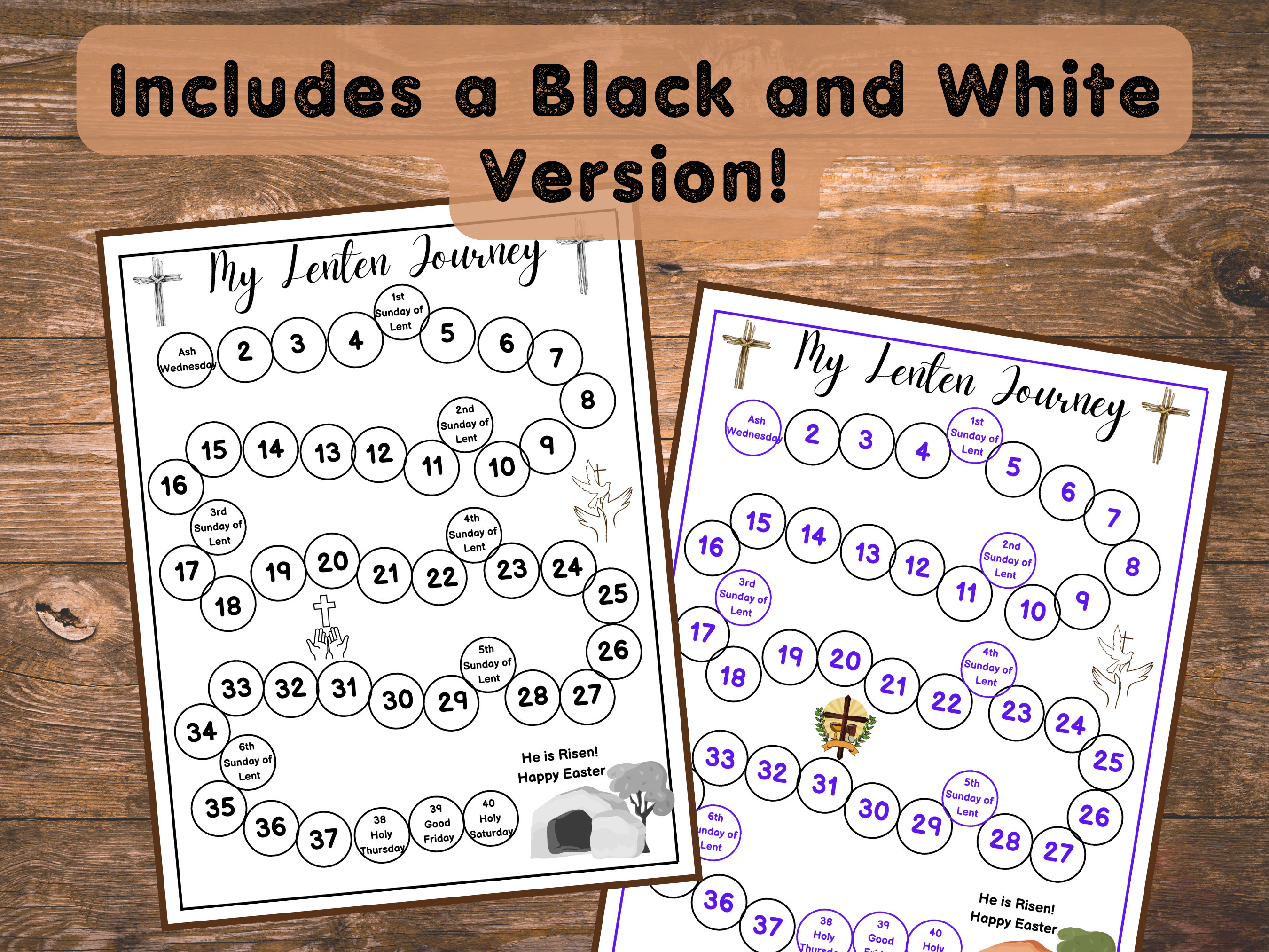 Lenten Calendar Printable, Ash Wednesday, Lent Calendar 2024, Lenten ...