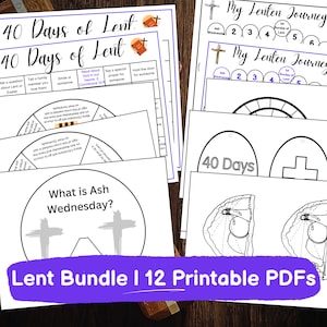 Lent Activity Bundle, Lent Calendar 2024, Lenten Calendar for Kids, Activities for Lent, Daily Prayer Lent, Catholic Christian Printable