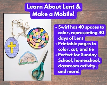 Lent Craft for Kids, Lent Calendar 2024, Lent Coloring Activity, Sunday School Lesson, Catholic Lent for Kids, Kids Lent Activity