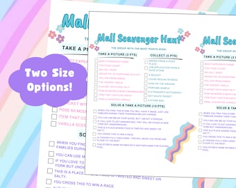 Scavenger Hunt Mall Party | Shopping Scavenger Hunt | Digital Diy | Birthday Treasure Hunt | Teenager Birthday Games | Riddle Scavenger Hunt