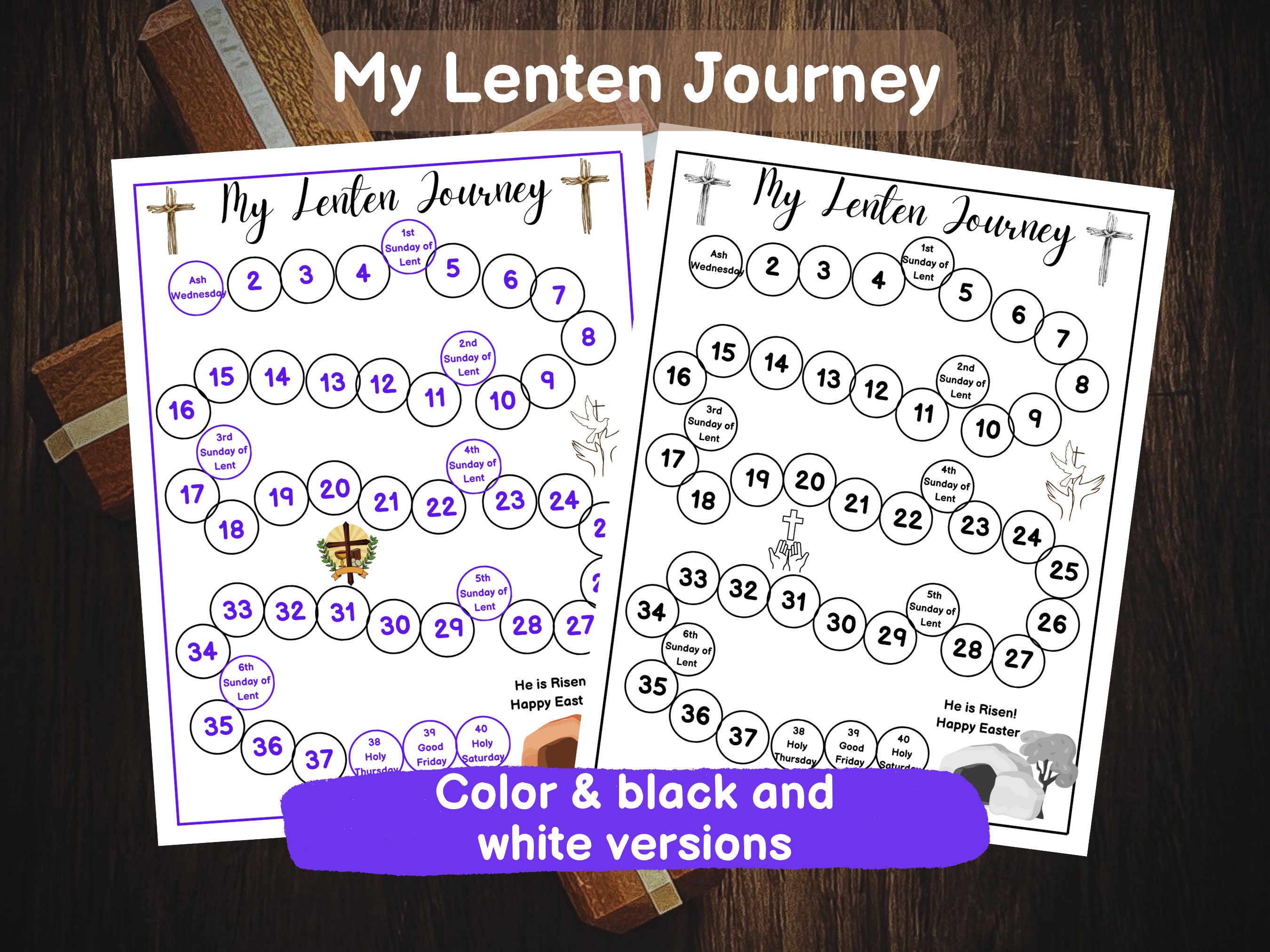 Lent Activity Bundle, Lent Calendar 2024, Lenten Calendar for Kids