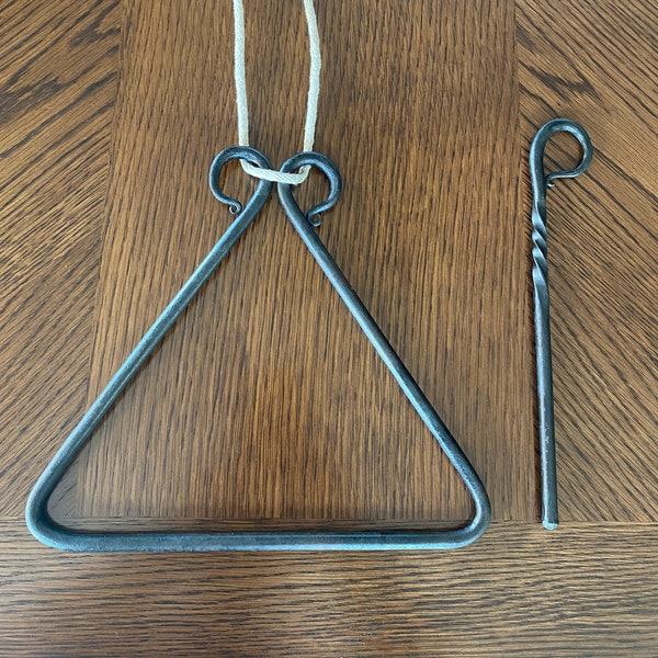 Hand forged triangle dinner bell